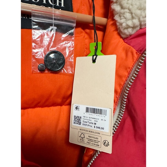 Scotch & Soda ~ Heavy Weight Padded Parka in Red - Picture 10 of 14